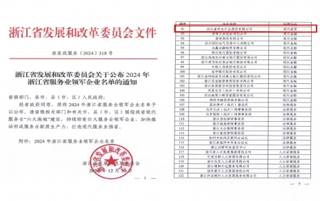 喜報！嘉農股份獲評浙江省服務業(yè)領軍企業(yè)！